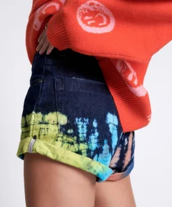 Denim Shorts|ONE TEASPOON Paint Dipped Bandits High Waist Denim Shorts
