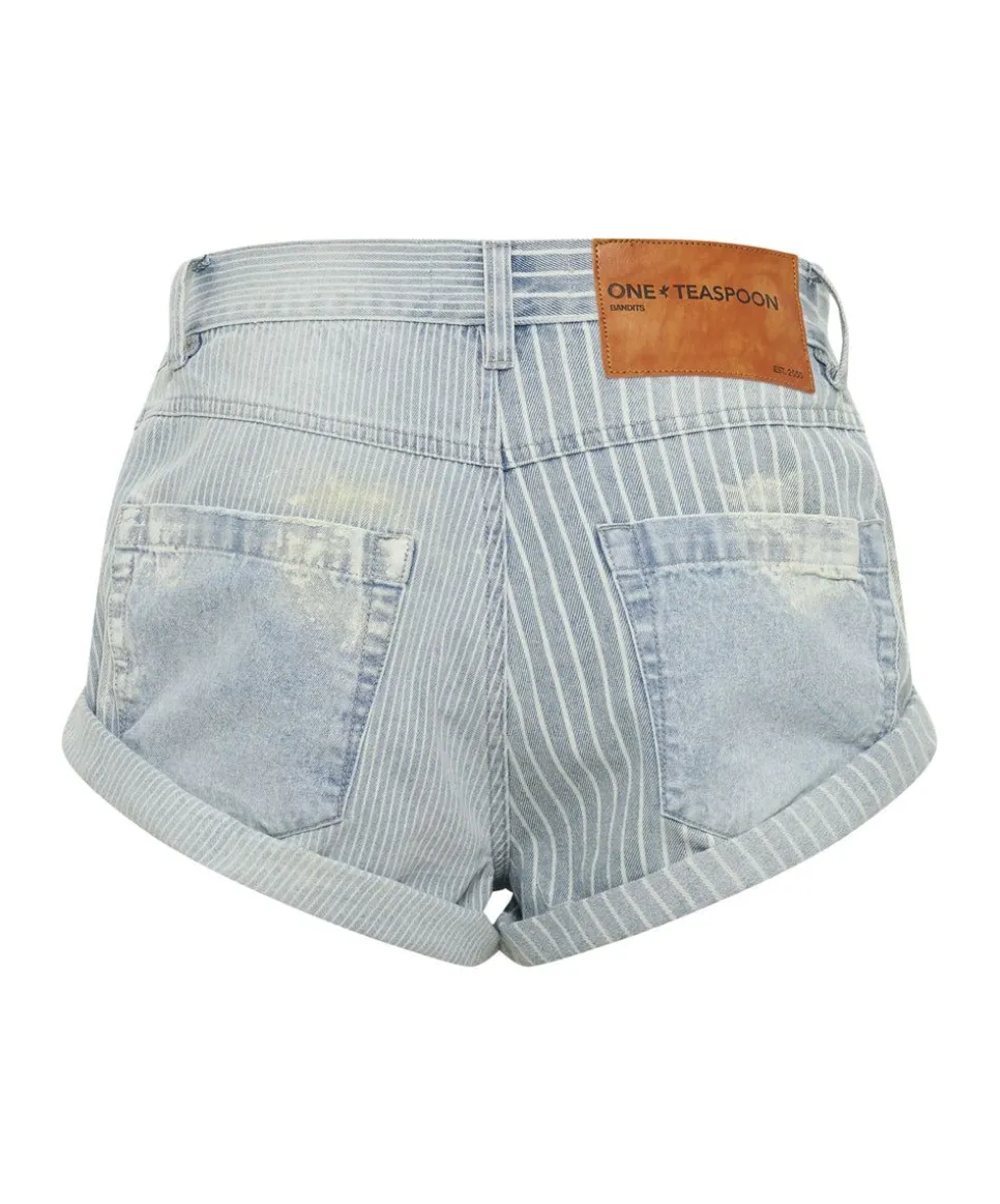 Denim Shorts|ONE TEASPOON Painters Stripe Bandit Low Waist Denim Shorts