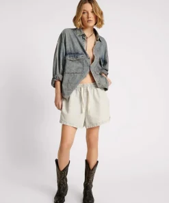 Denim Shorts|ONE TEASPOON Painters Stripe Denim Boxer Shorts