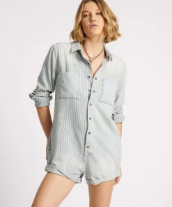 Denim Jumpsuits|ONE TEASPOON Painters Stripe Prophecy Jumpsuit