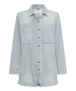 Denim Jumpsuits|ONE TEASPOON Painters Stripe Prophecy Jumpsuit