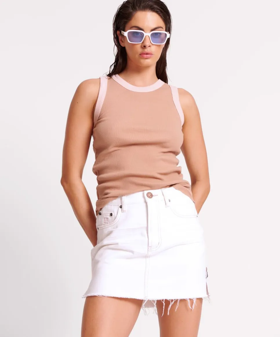 Denim Skirts|ONE TEASPOON Pearl 2020 Mini High Waist Denim Skirt