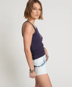 Tees & Tanks|ONE TEASPOON Petrol Bower Bird Ribbed Tank Top