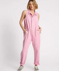 Denim Jumpsuits|ONE TEASPOON Pink Fondant Braxton Jumpsuit