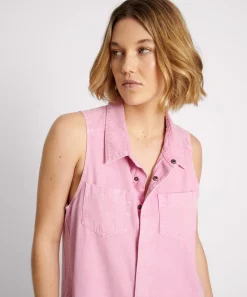 Denim Jumpsuits|ONE TEASPOON Pink Fondant Braxton Jumpsuit