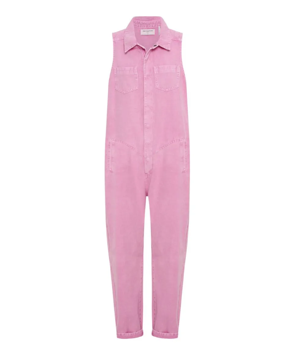 Denim Jumpsuits|ONE TEASPOON Pink Fondant Braxton Jumpsuit
