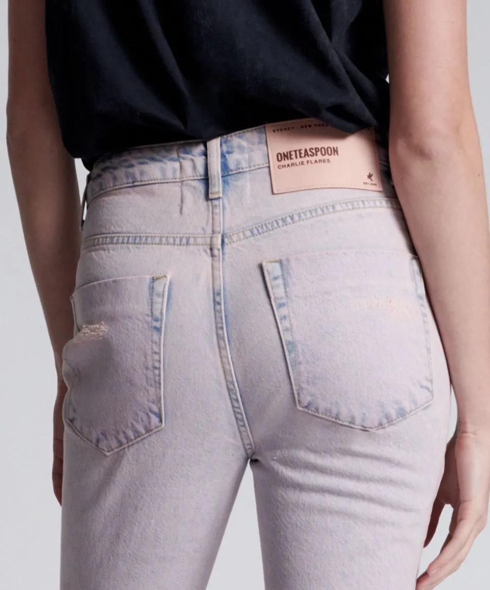 Denim Jeans|ONE TEASPOON Pink Haze Charlie Flares