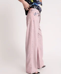Denim Jeans|ONE TEASPOON Pink Haze Jackson Mid Waist Wide Leg Jeans