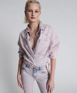 Shirts|ONE TEASPOON Pink Haze Long Sleeve Daria Shacket