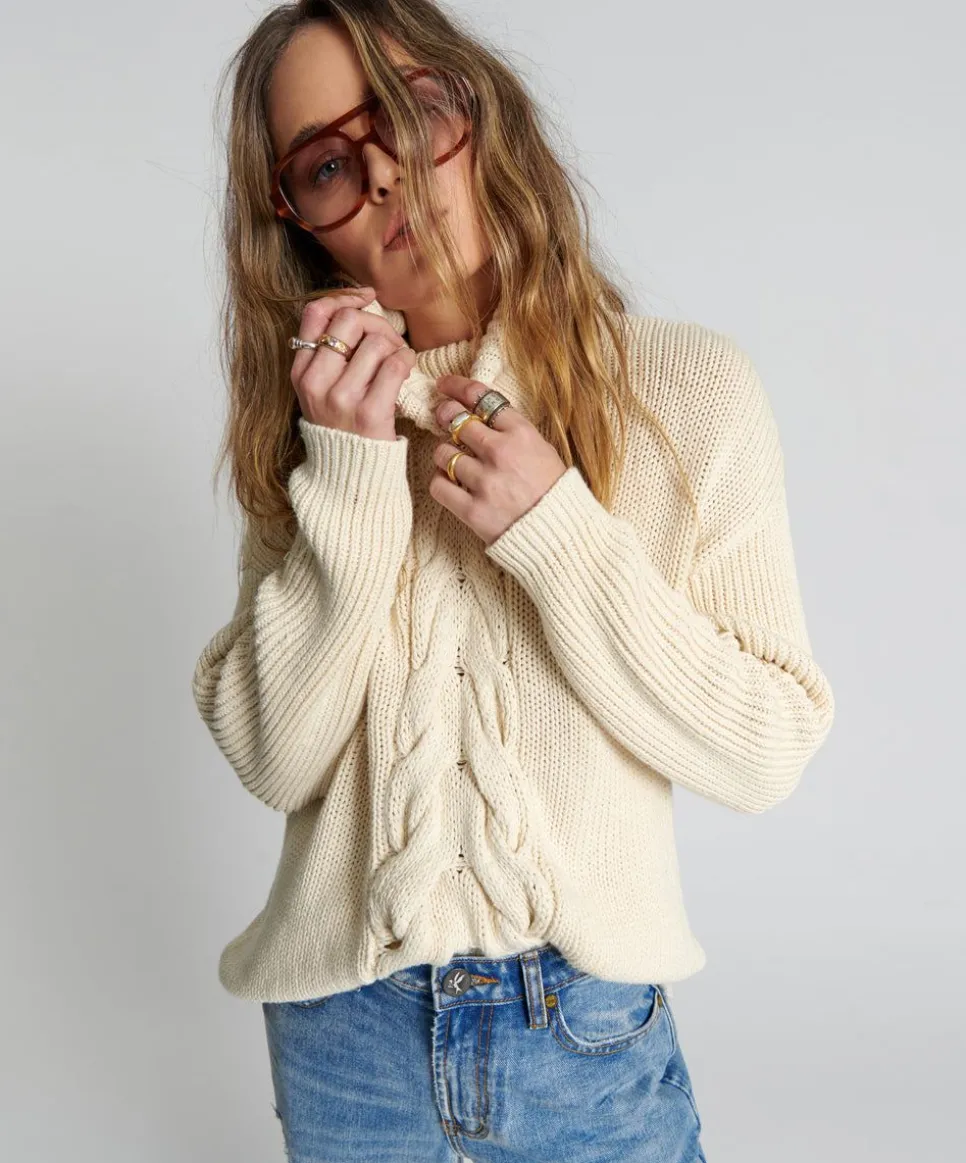 Knitwear|ONE TEASPOON Poison Cable Knit Sweater