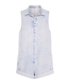 Denim Jumpsuits|ONE TEASPOON Purple Haze Mini Braxton Jumpsuit