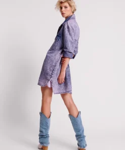 Midi & Maxi Dresses|ONE TEASPOON Purple Rain Nixie Denim Shirt Dress