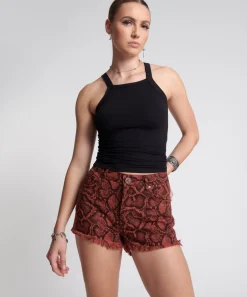 Denim Shorts|ONE TEASPOON Python Bonitas High Waist Denim Shorts