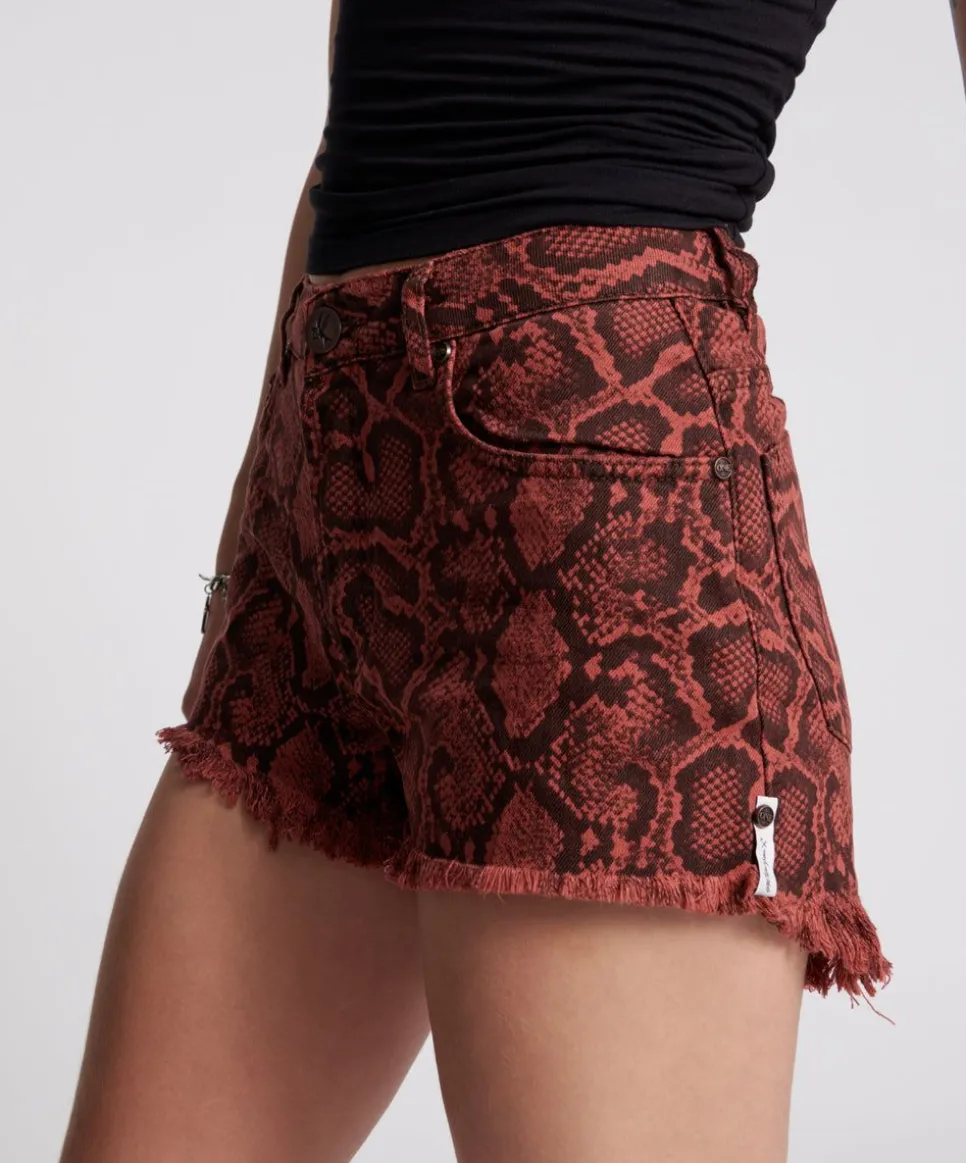 Denim Shorts|ONE TEASPOON Python Bonitas High Waist Denim Shorts