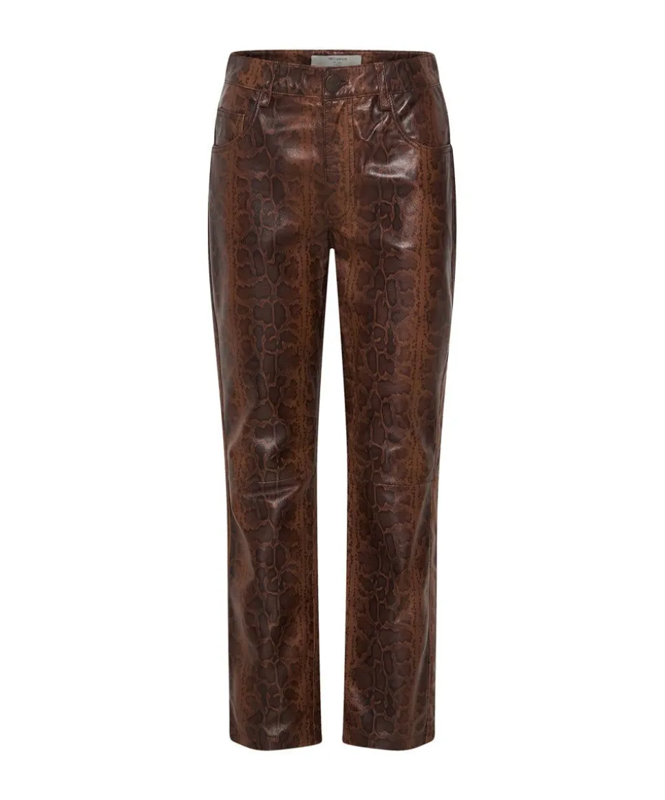 Bottoms|ONE TEASPOON Python Leather Trucker Pants