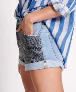 Denim Shorts|ONE TEASPOON Railed Sequin Bandits High Waist Denim Shorts
