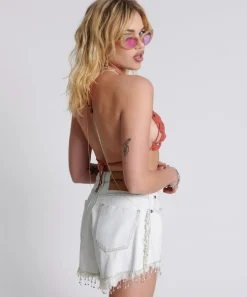 Denim Shorts|ONE TEASPOON Razzle Dazzle Truckers Mid Waist Relaxed Shorts