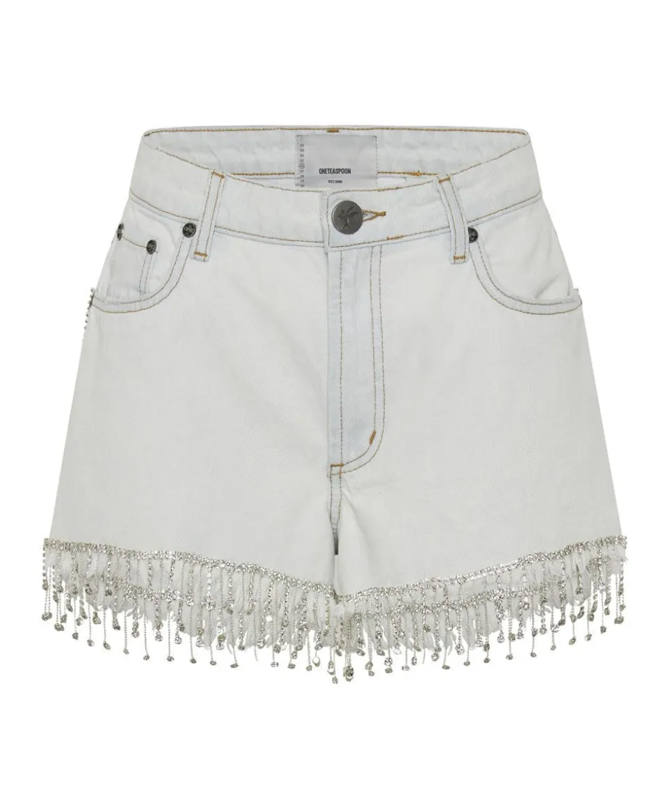 Denim Shorts|ONE TEASPOON Razzle Dazzle Truckers Mid Waist Relaxed Shorts
