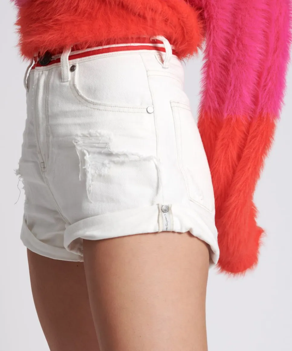 Denim Shorts|ONE TEASPOON Red Line Bandits High Waist Denim Shorts
