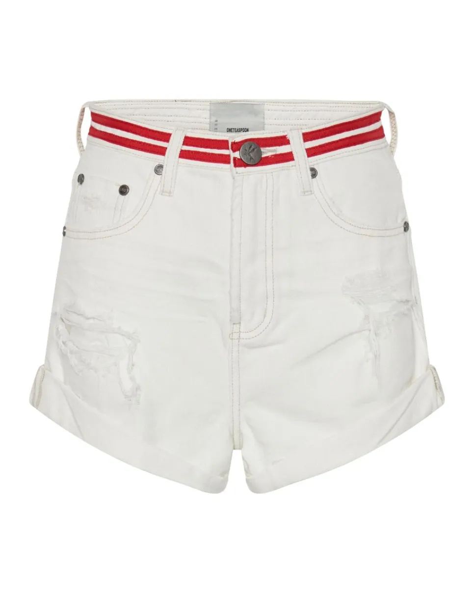 Denim Shorts|ONE TEASPOON Red Line Bandits High Waist Denim Shorts