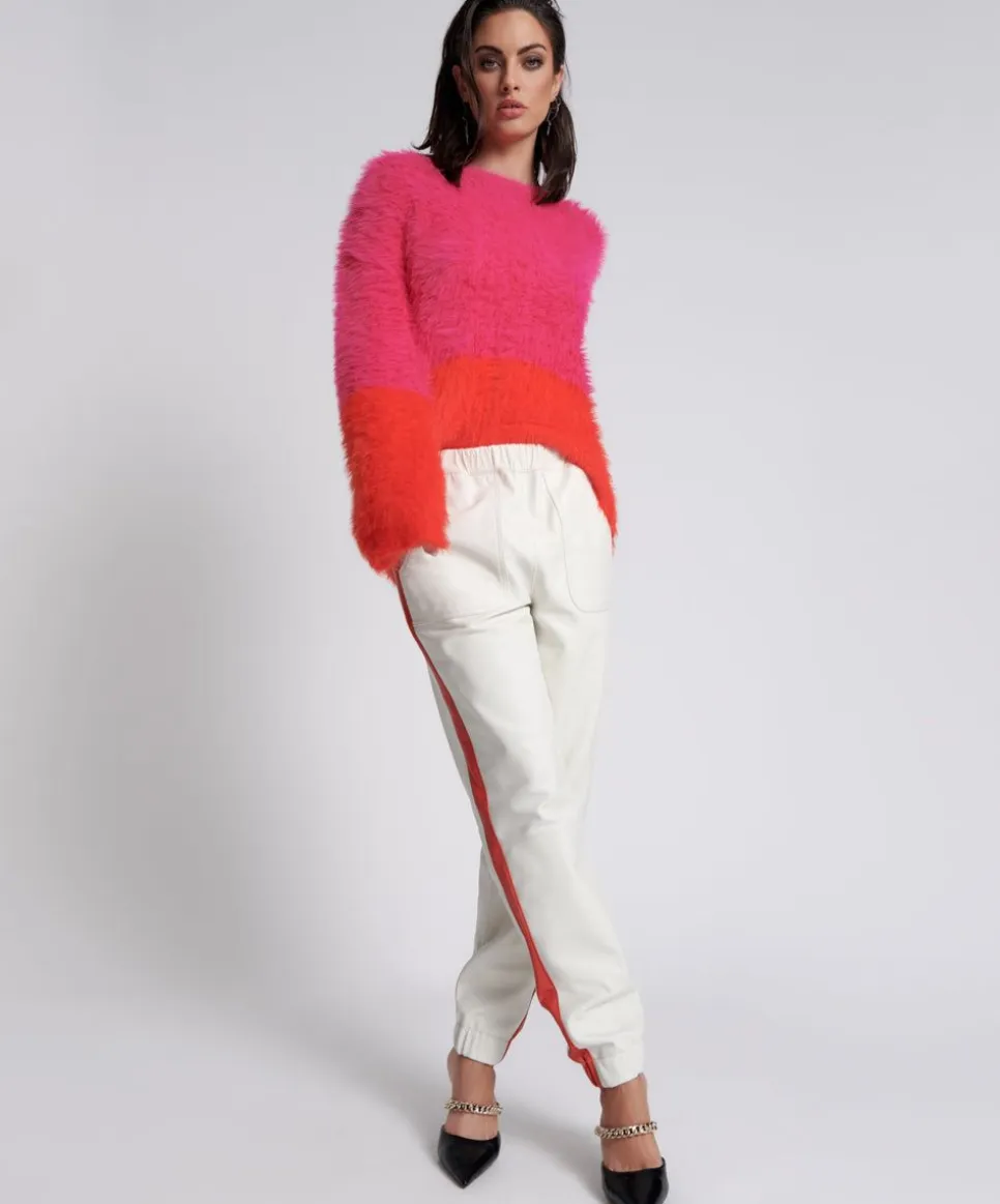 Bottoms|ONE TEASPOON Red Line Leather Track Pants