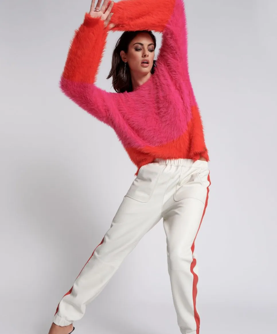 Bottoms|ONE TEASPOON Red Line Leather Track Pants