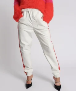 Bottoms|ONE TEASPOON Red Line Leather Track Pants