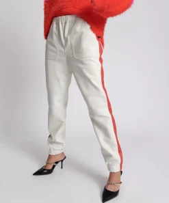 Bottoms|ONE TEASPOON Red Line Leather Track Pants