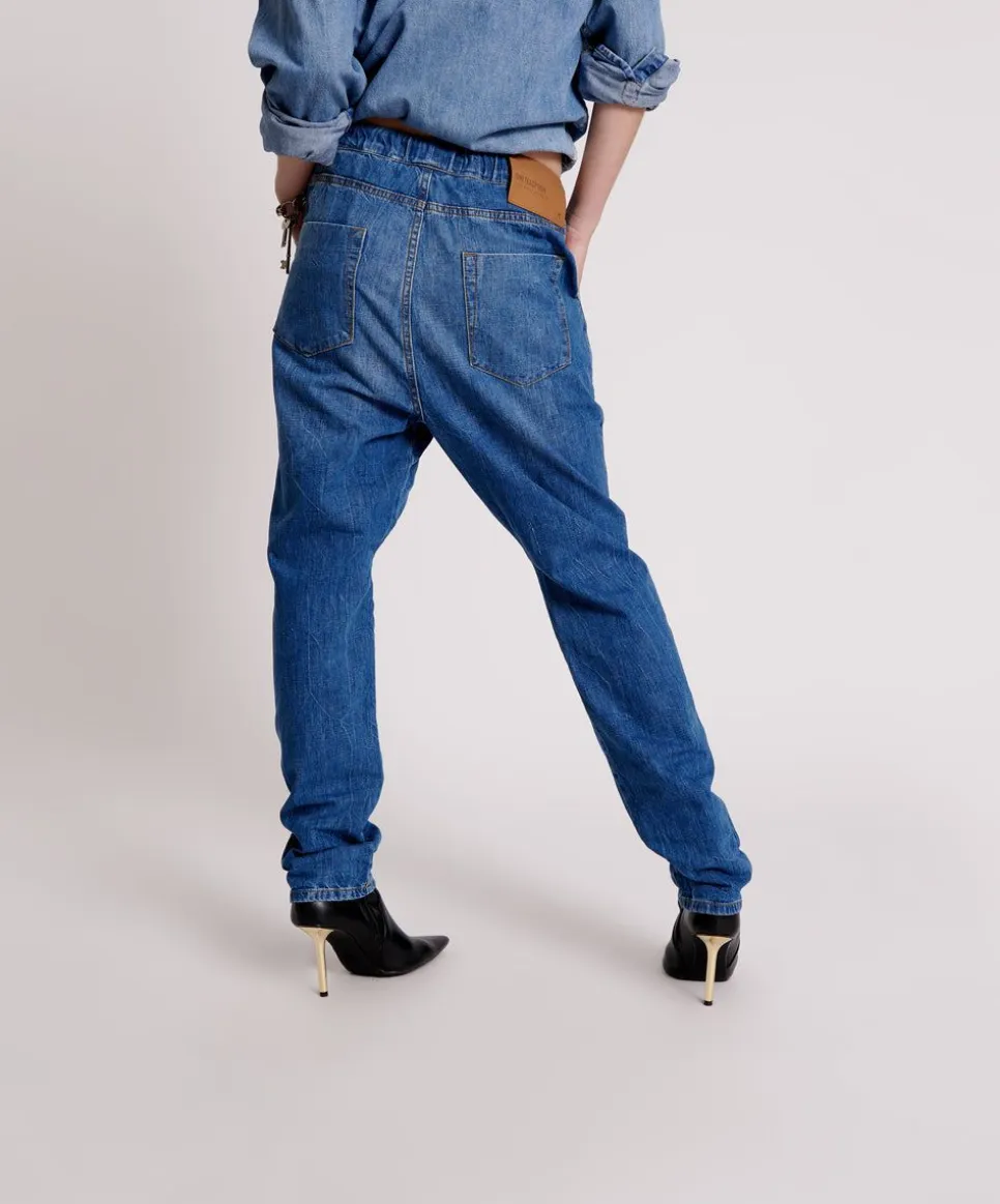 Denim Jeans|ONE TEASPOON Resort Blue High Waist Shabbies Drawstring Jeans