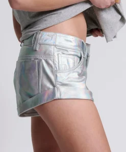 Bottoms|ONE TEASPOON Revenge Metallic Leather Bandit Shorts