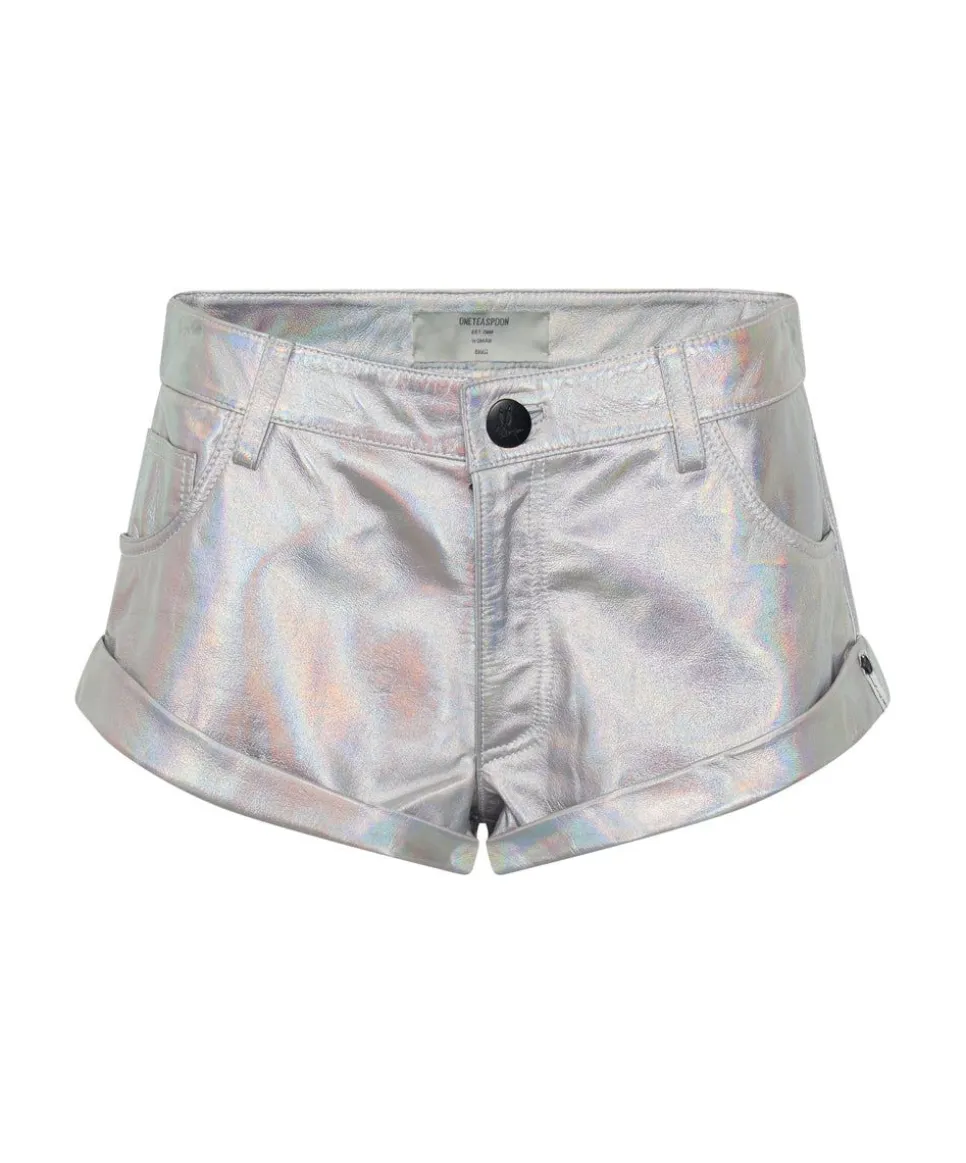 Bottoms|ONE TEASPOON Revenge Metallic Leather Bandit Shorts