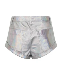 Bottoms|ONE TEASPOON Revenge Metallic Leather Bandit Shorts