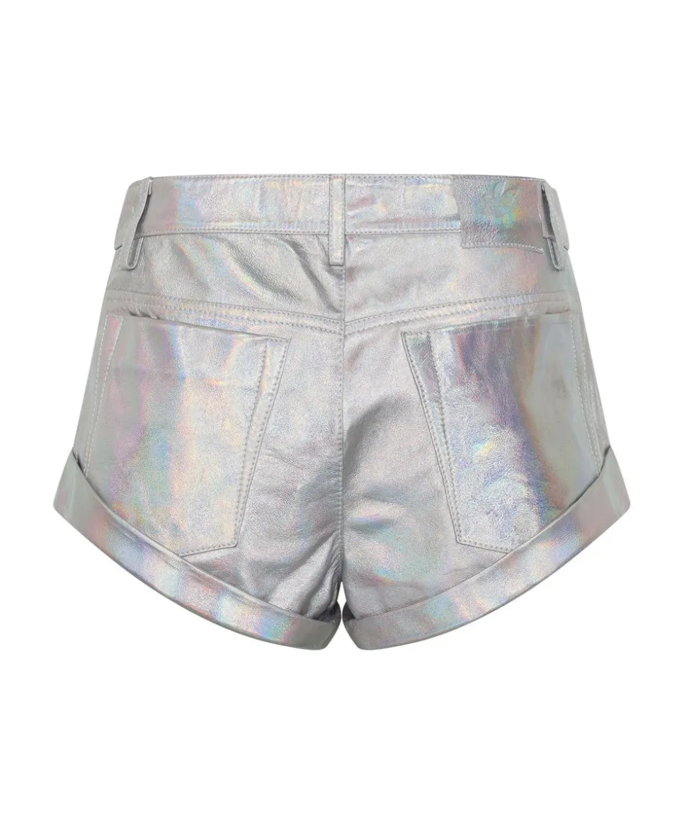 Bottoms|ONE TEASPOON Revenge Metallic Leather Bandit Shorts