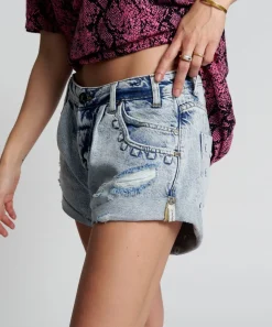 Denim Shorts|ONE TEASPOON Riveted Smiths Tailored Low Waist Denim Shorts