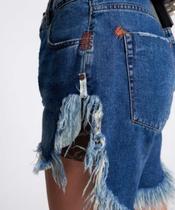 Denim Shorts|ONE TEASPOON Rodeo Blue Frankies Long Length Denim Shorts
