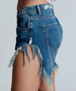 Denim Shorts|ONE TEASPOON Rodeo Blue Frankies Long Length Denim Shorts