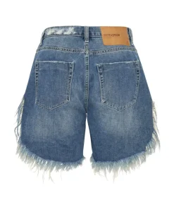 Denim Shorts|ONE TEASPOON Rodeo Blue Frankies Long Length Denim Shorts
