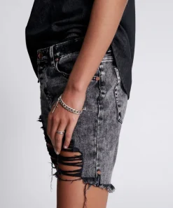 Denim Shorts|ONE TEASPOON Rodeo Grey Stevies Long Length Boyfriend Shorts