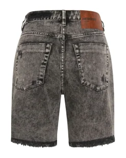 Denim Shorts|ONE TEASPOON Rodeo Grey Stevies Long Length Boyfriend Shorts