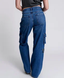 Denim Jeans|ONE TEASPOON Rosewood Cargo Jackson Mid Waist Wide Leg Jeans
