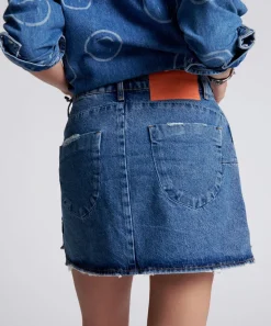 Denim Skirts|ONE TEASPOON Rosewood Vanguard Mid Rise Relaxed Denim Mini Skirt