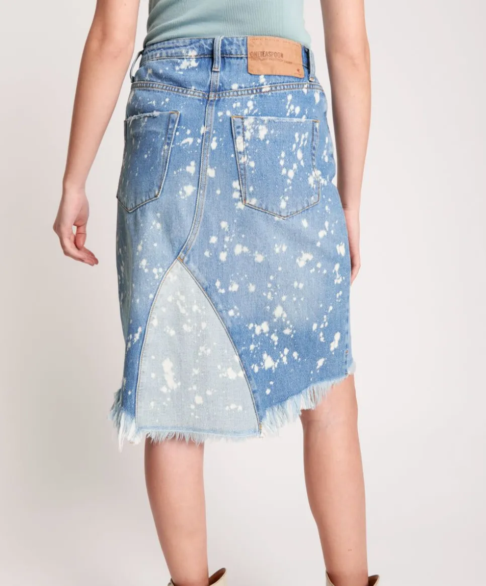 Denim Skirts|ONE TEASPOON Royal Salt Trucker Mid Waist Long Length Skirt