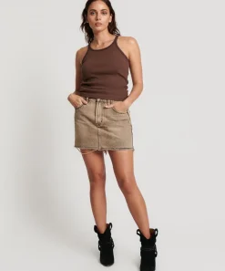 Denim Skirts|ONE TEASPOON Rust 2020 High Waist Denim Mini Skirt