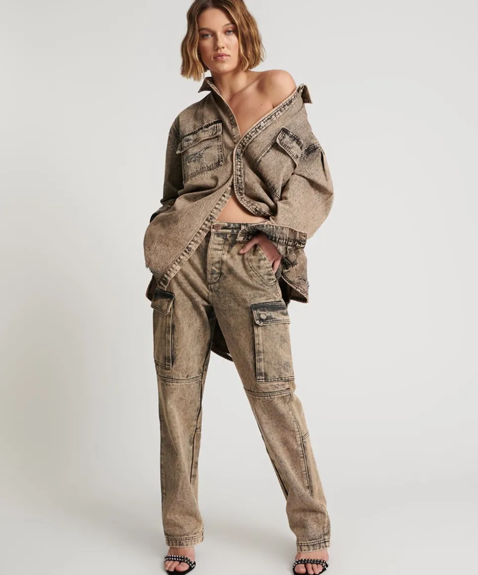 Bottoms|ONE TEASPOON Rust Cargo Motion Pants