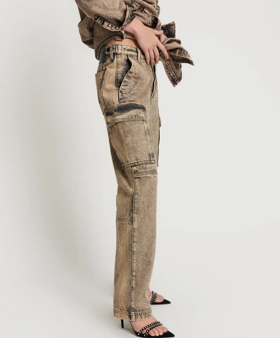 Bottoms|ONE TEASPOON Rust Cargo Motion Pants