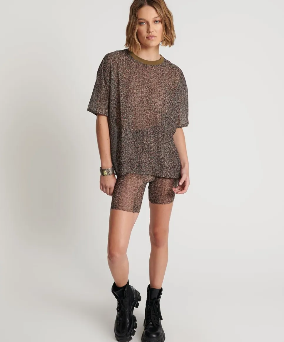 Bottoms|ONE TEASPOON Safari Camo Mesh Bike Shorts