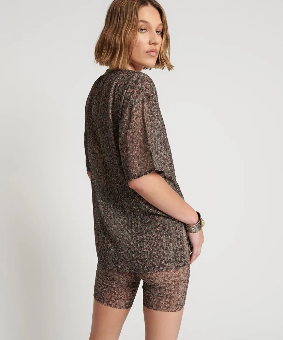 Bottoms|ONE TEASPOON Safari Camo Mesh Bike Shorts