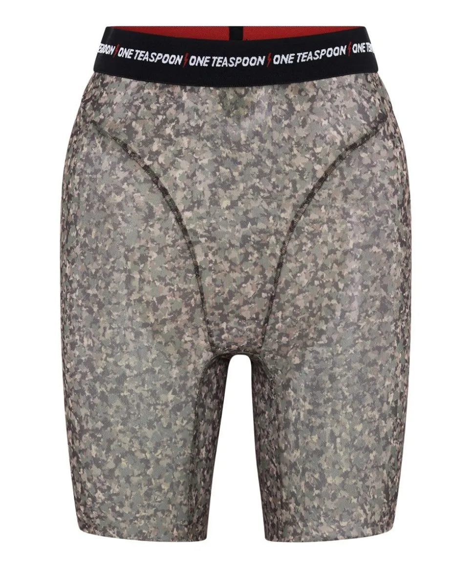 Bottoms|ONE TEASPOON Safari Camo Mesh Bike Shorts