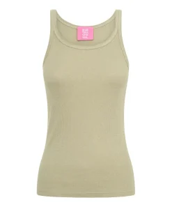 Tees & Tanks|ONE TEASPOON Sage Green Bamboo Logo Singlet