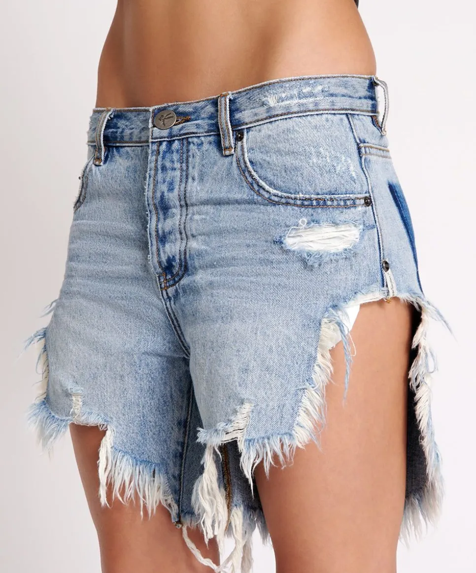 Denim Shorts|ONE TEASPOON Salty Dog Frankies Long Length Denim Shorts
